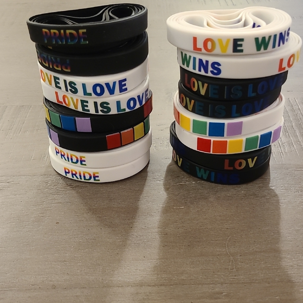 Colorful Rainbow Pride and Love Wristbands